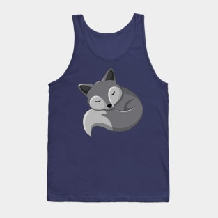 Adorable Wildlife Wolf Animal Cute Grey Sleeping Tank Top